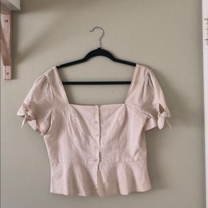 Square neck peasant top